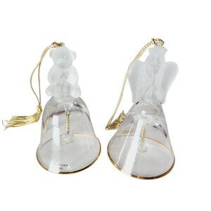 Lenox Annual Christmas Bell Ornaments Fine Lead Crystal 2 Collectible Bells